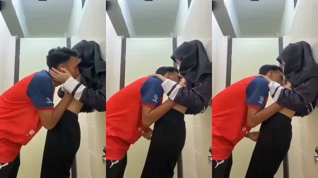Jilbab Hitam Sepong Tempat Umum